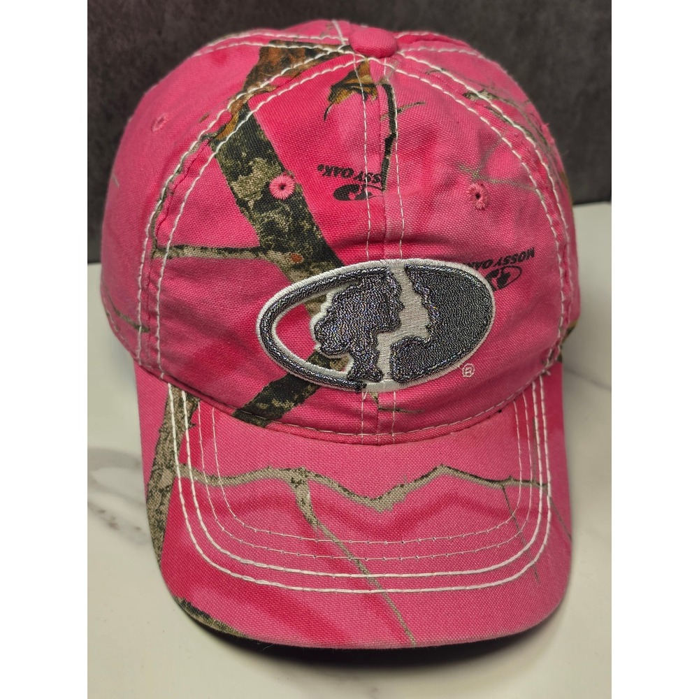 Mossy Oak Pink Camo Baseball Cap‎ Embroidered Logo Adjustable Hat OSFM